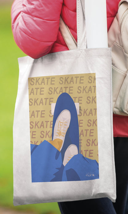 Tote bag ou sac "Skate en jaune"