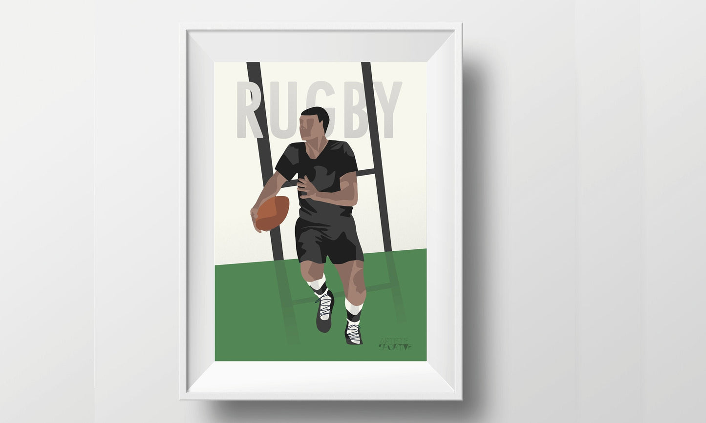 Poster de rugby masculin vintage | affiche rugby | Artiste Sportive