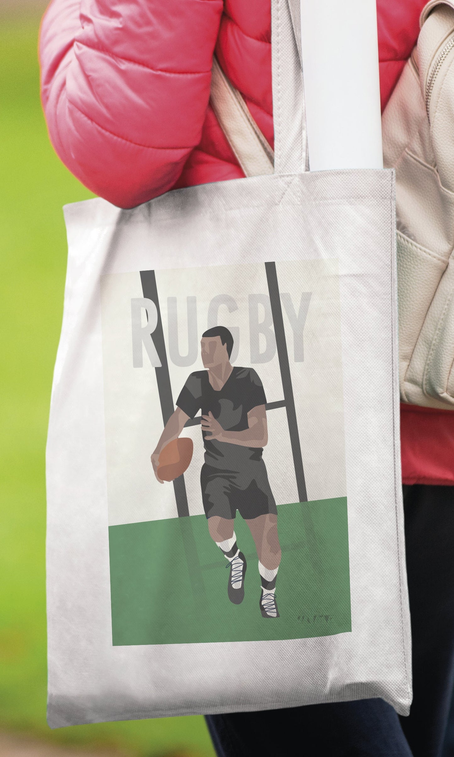 Tote bag ou sac "rugby vintage homme"