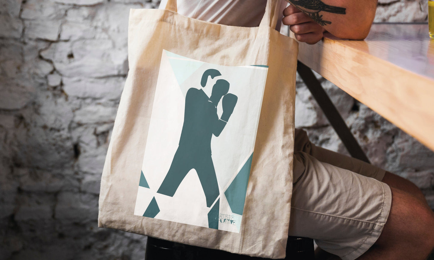 Tote bag or boxing bag "On the geometric ring"