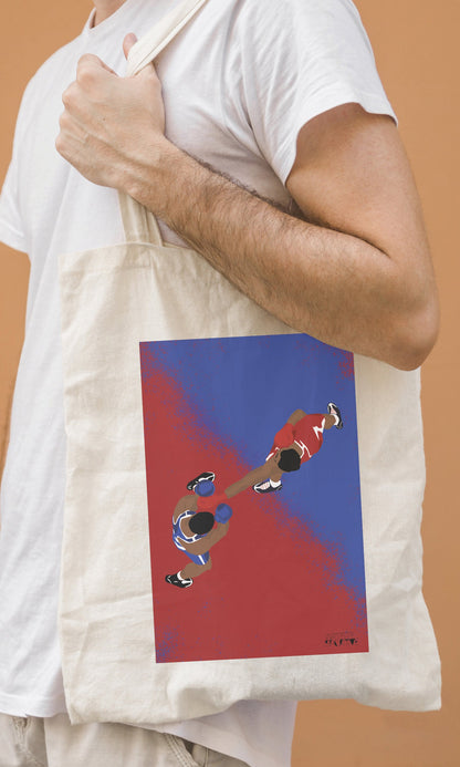 Tote bag ou sac "Boxing vue de haut "