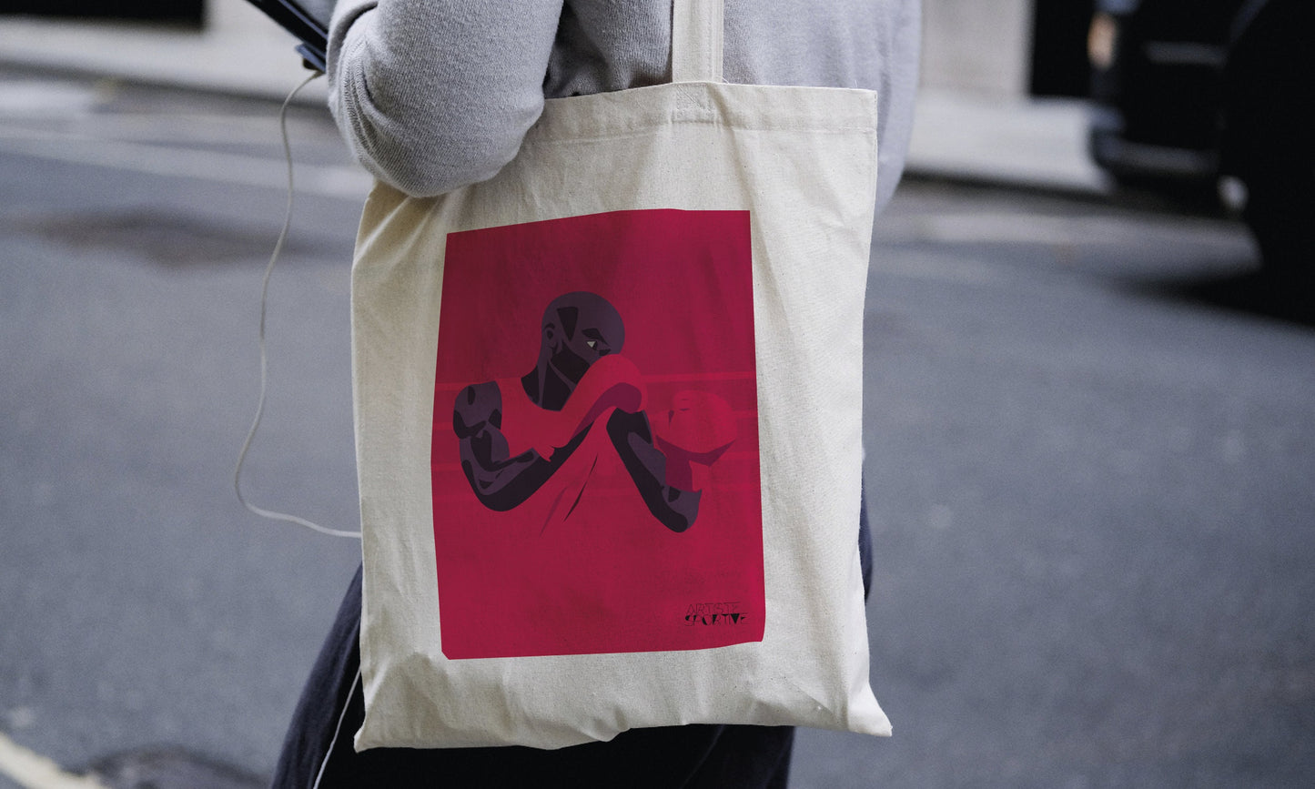 Tote bag or boxing bag “The red boxer”