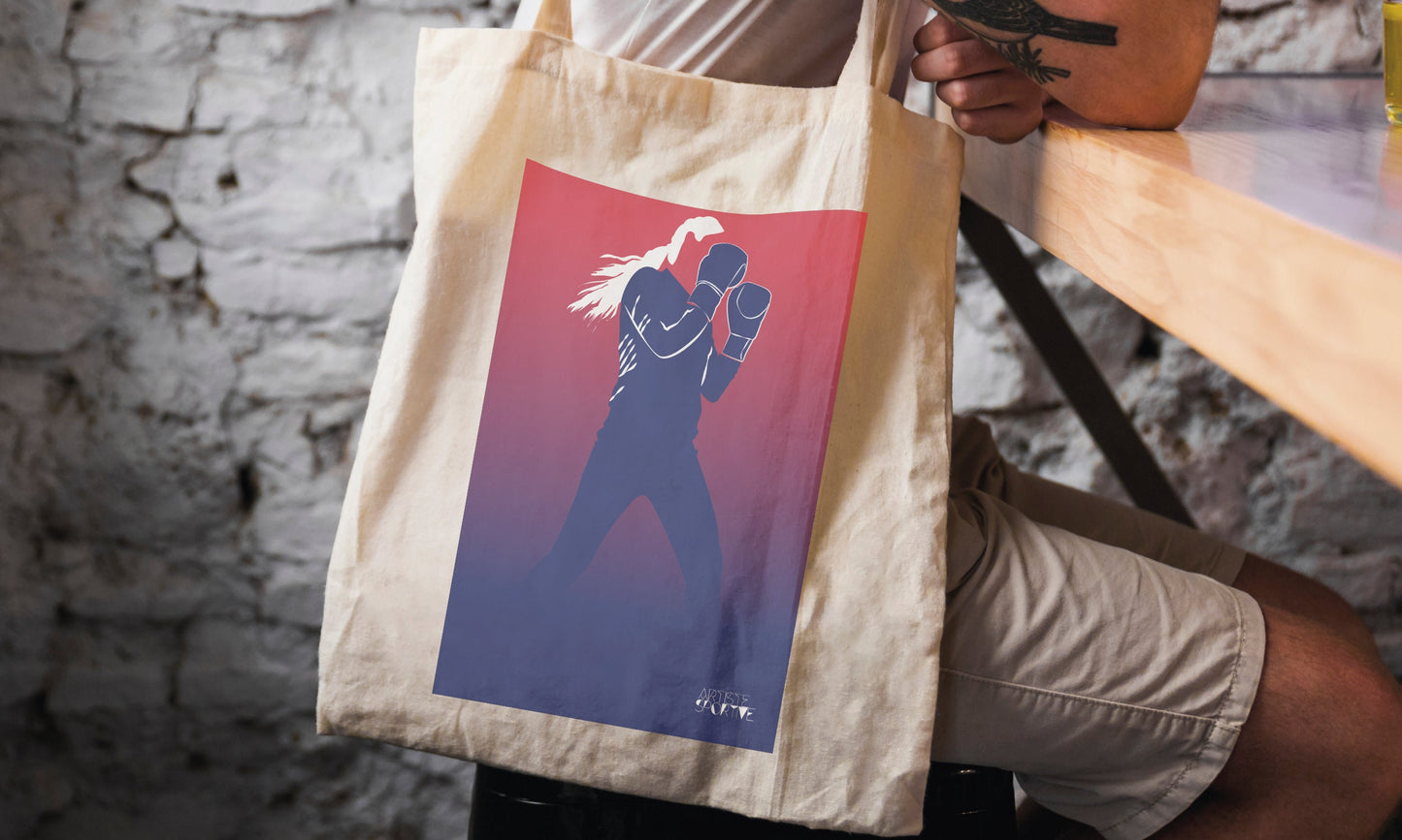 Tote bag ou sac boxing "Sur le ring de la boxeuse"