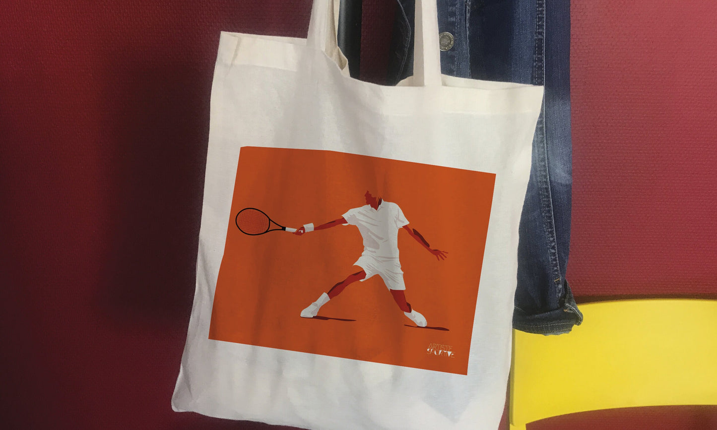 Tote bag ou sac "Joueur de Tennis"