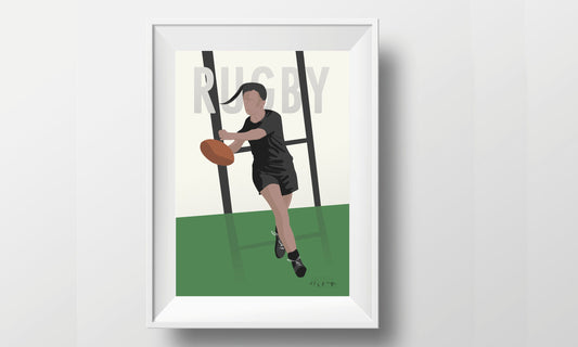 „Vintage-Frauen-Rugby“-Poster