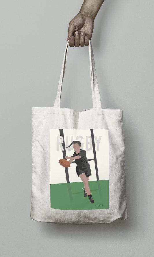 Einkaufstasche oder „Vintage-Rugby-Damentasche“.