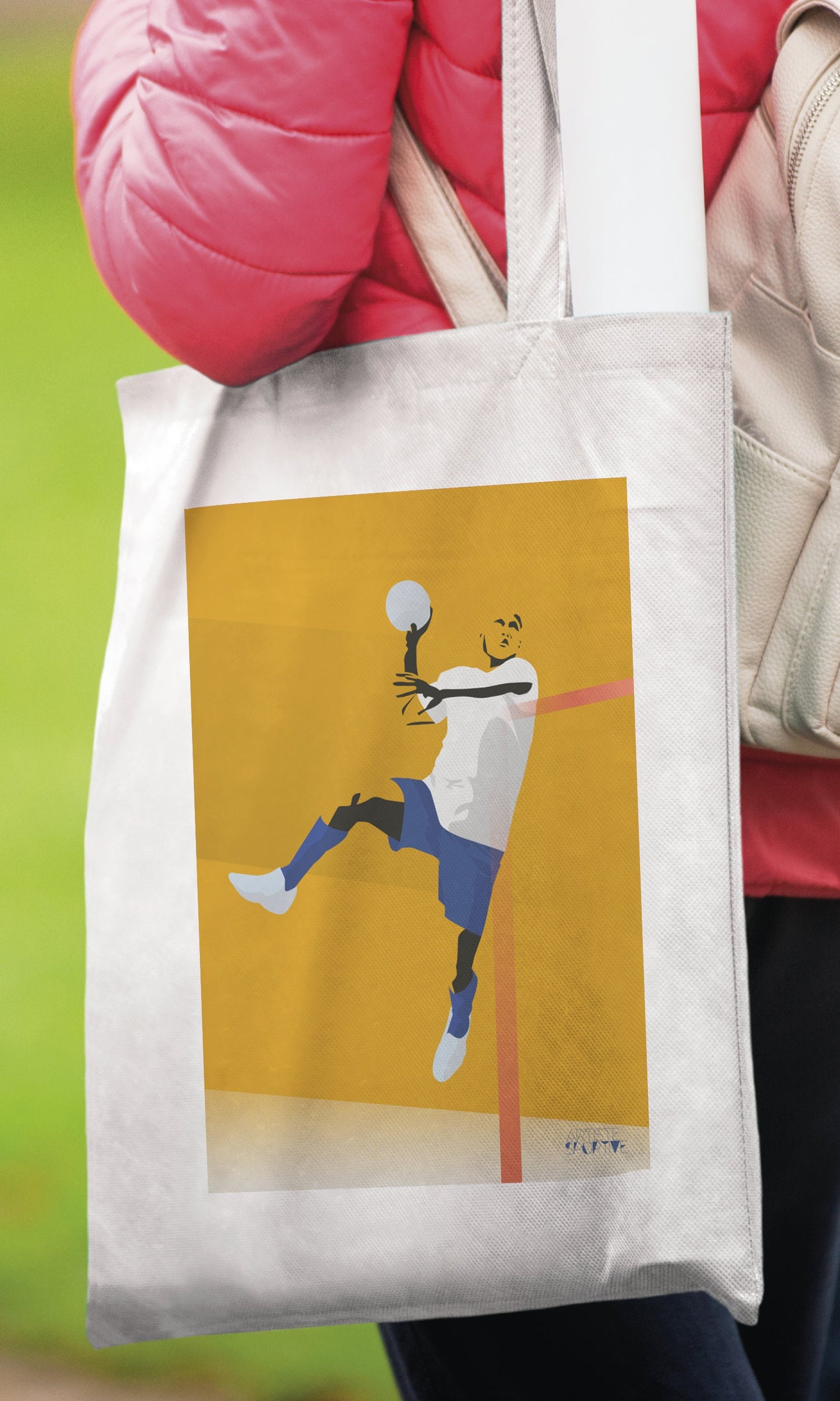 Tote bag ou sac handball "Martin le handballeur"