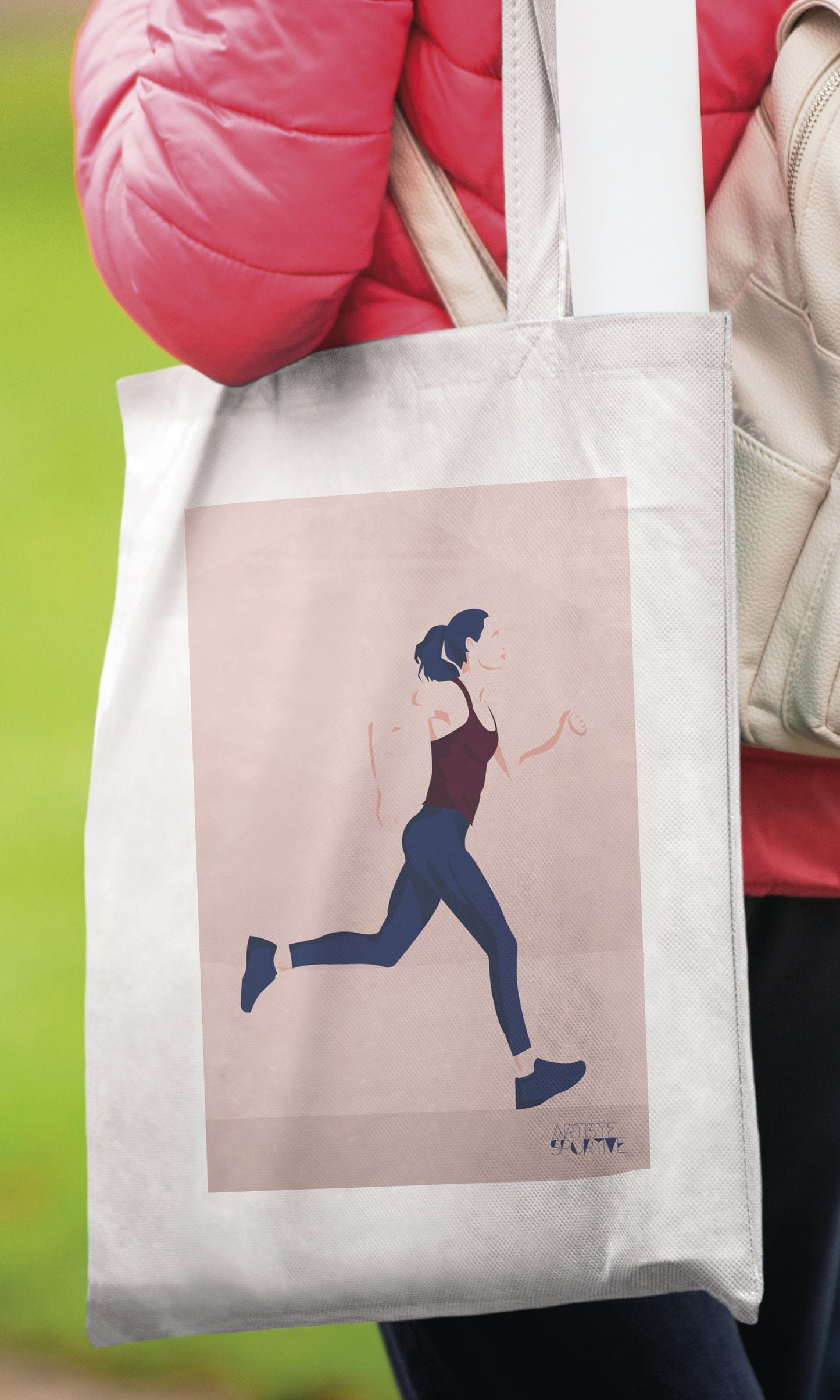 Tote bag or running bag “A woman who runs”