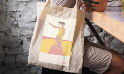 Tote bag ou sac athlétisme "Saut athlétique femme "