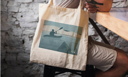 Tote bag ou sac Canoë Kayak  "Promenade à Beachy Head "