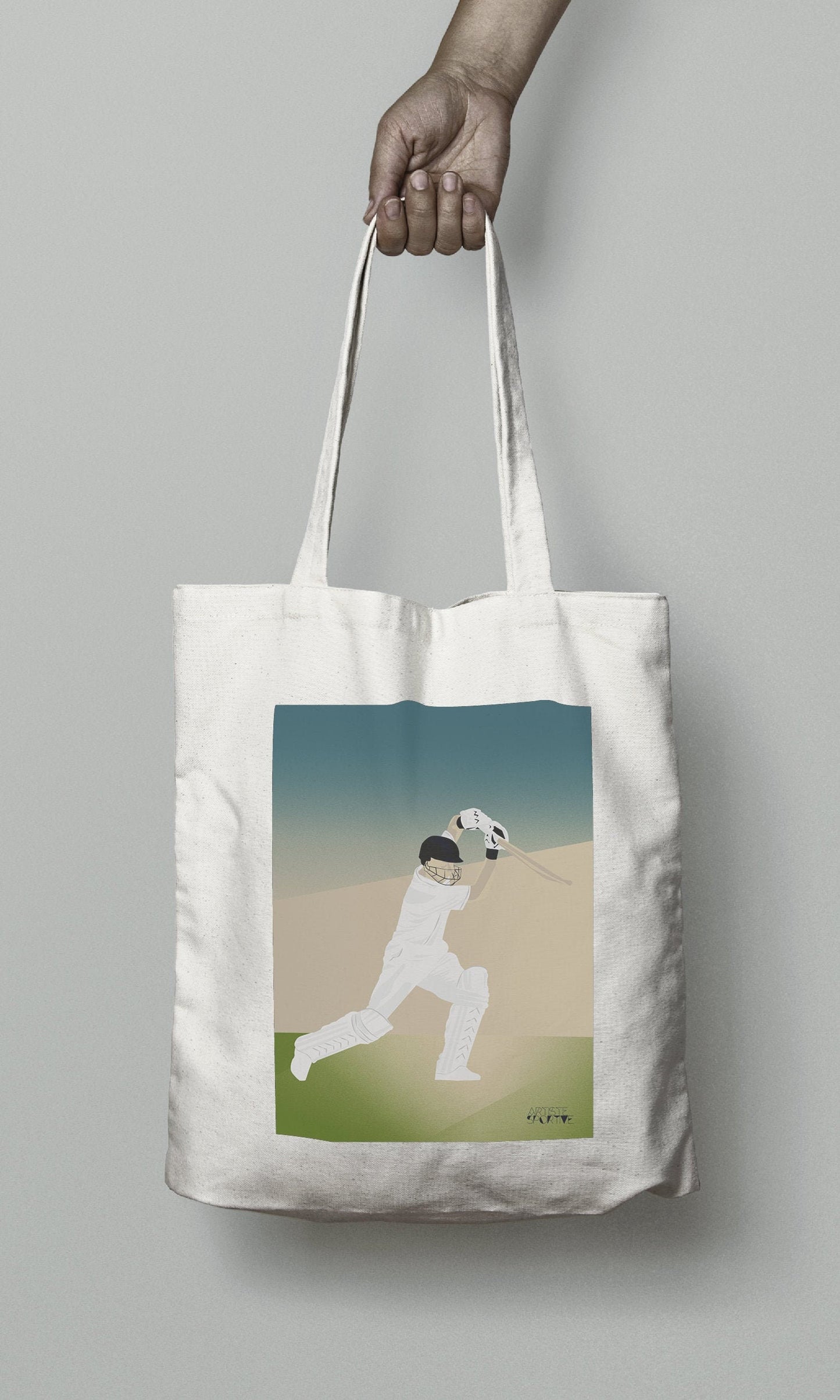 Tote bag ou sac Cricket " Cover drive  "