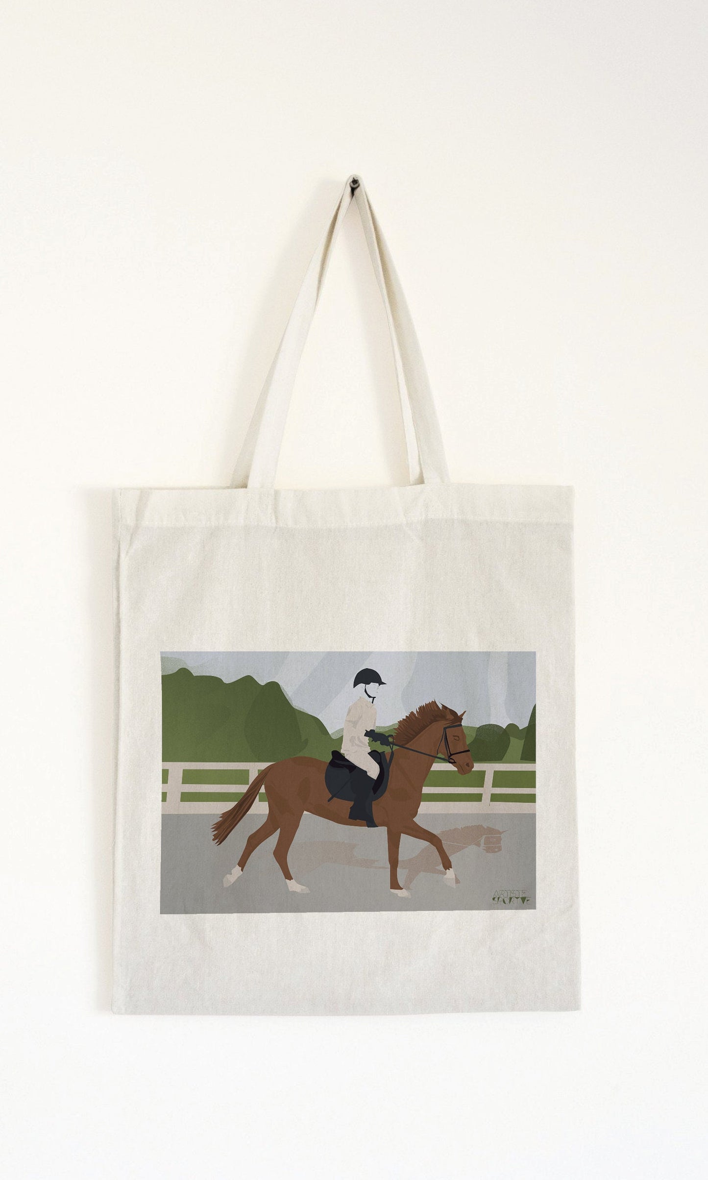 Tote bag ou sac d'équitation "Sur le cheval"