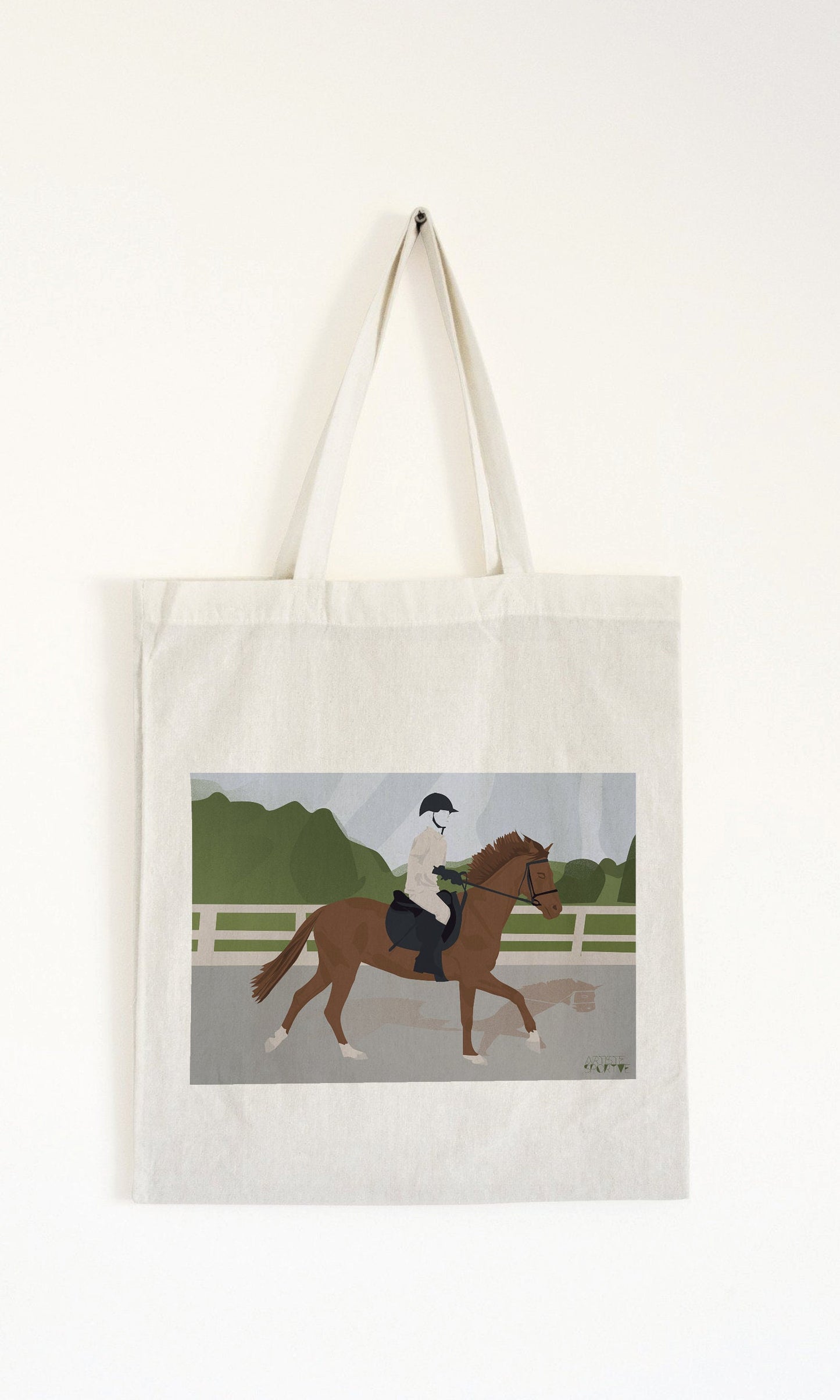 Tote bag or riding bag "On the horse"
