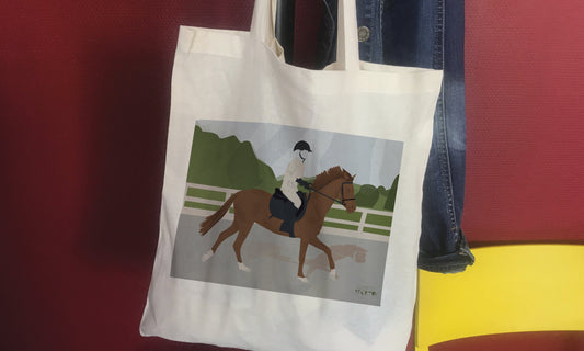 Tote bag or riding bag "On the horse"