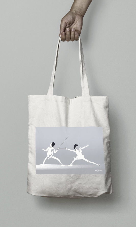 Einkaufstasche oder „Zaun in Weiß“-Tasche