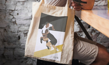 Tote bag ou sac "rugby noir et jaune"