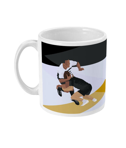 Tasse ou mug "rugby noir et jaune" - Personnalisable