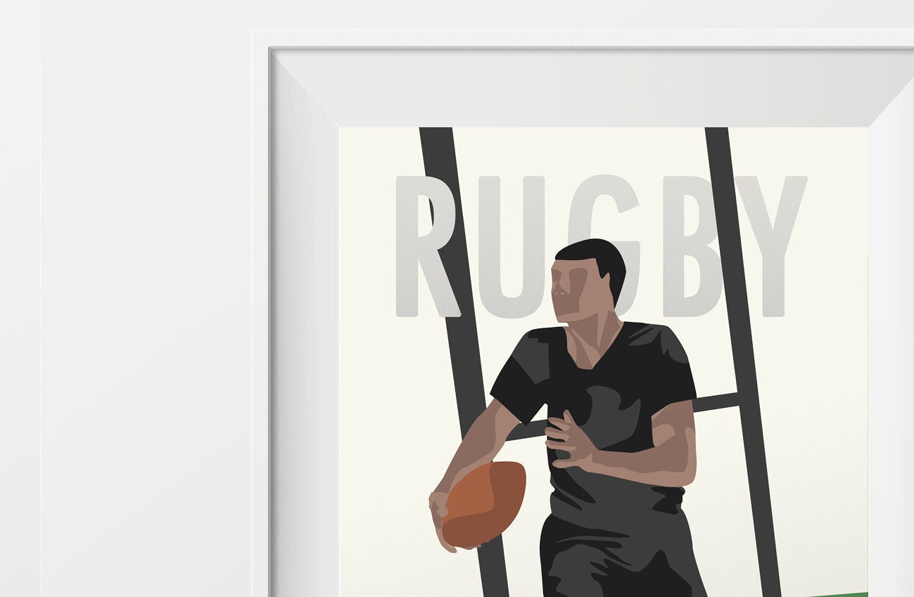 Vintage Men's Rugby Poster | rugby poster | Sports Artist