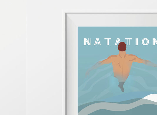 Vintage Swimming Poster "Swimming"