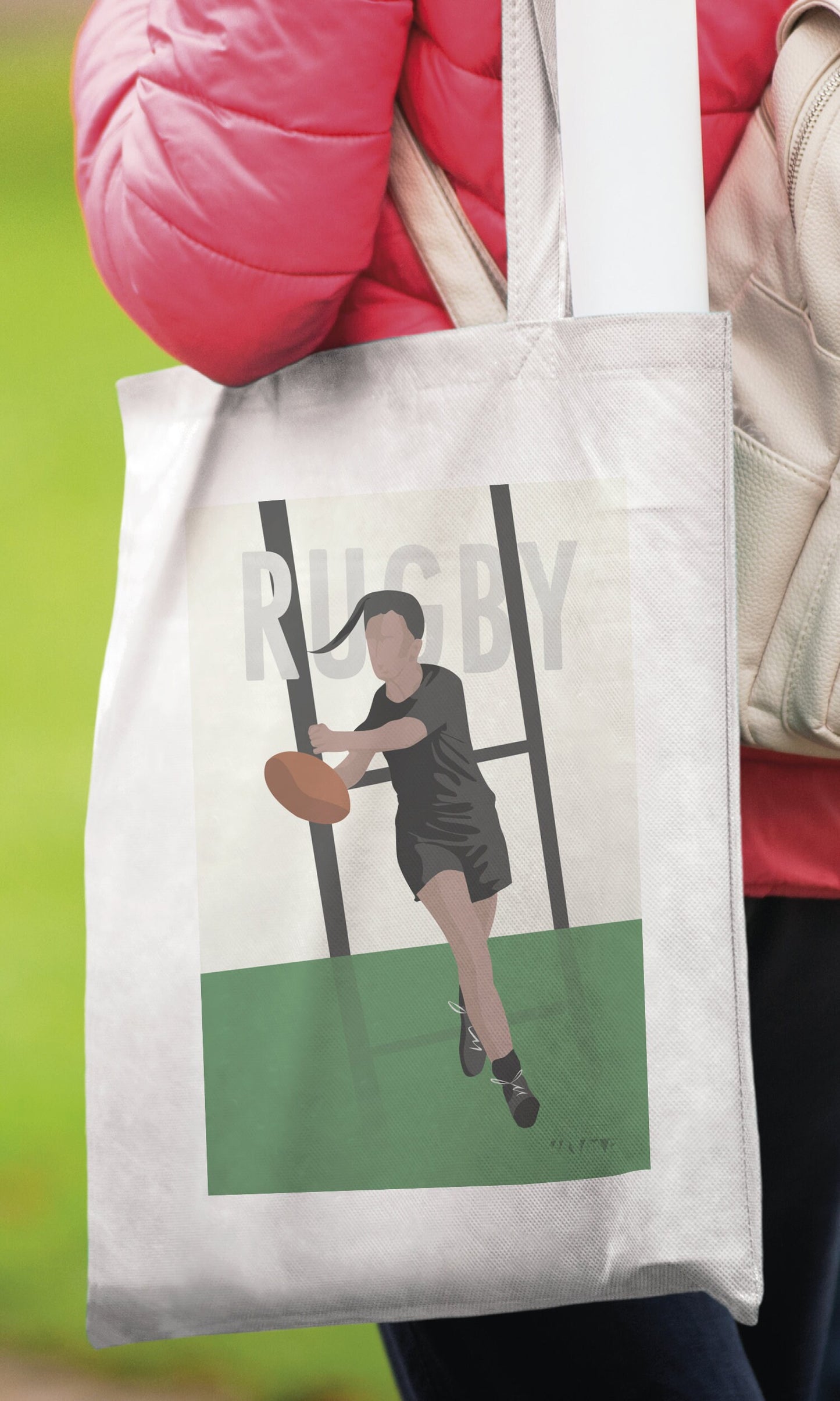 Tote bag ou sac "rugby vintage femme"