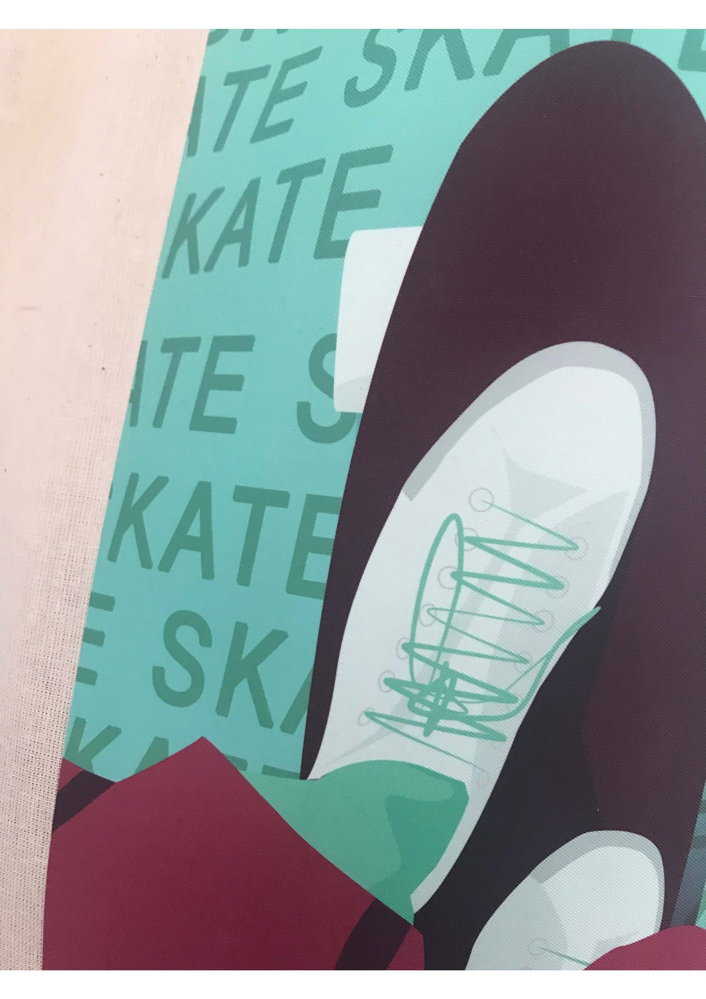 Tote bag ou sac "Skate en bordeaux"