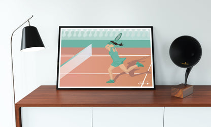 Poster „Tennisspieler“.