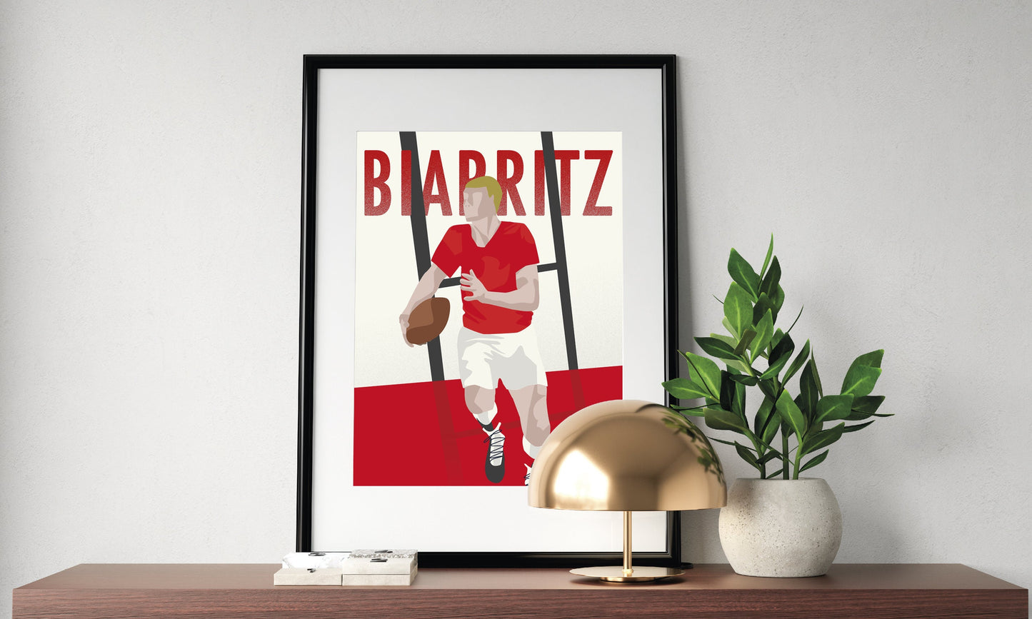 Plakat „Biarritz Rugby“.