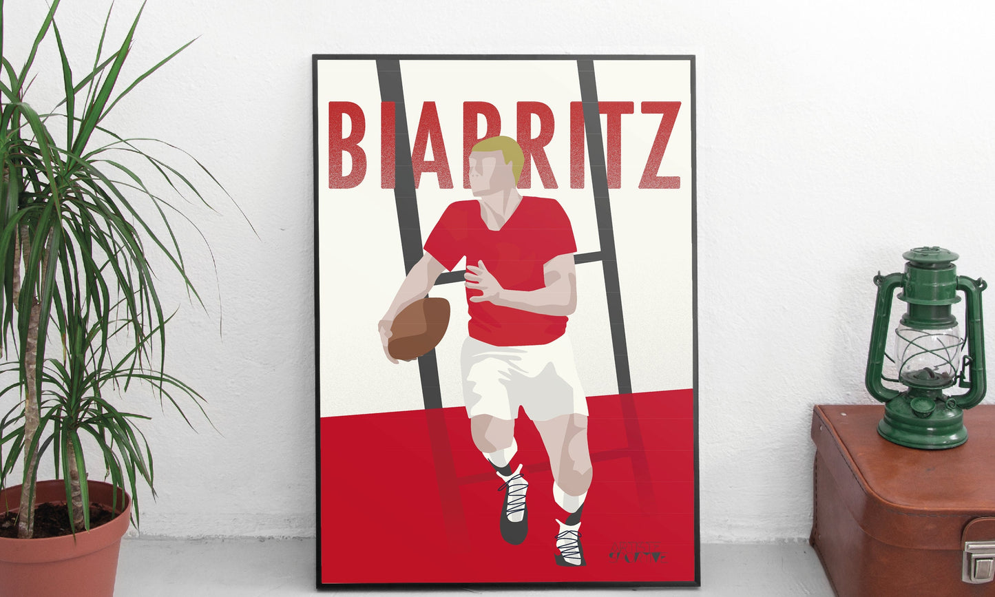 Plakat „Biarritz Rugby“.