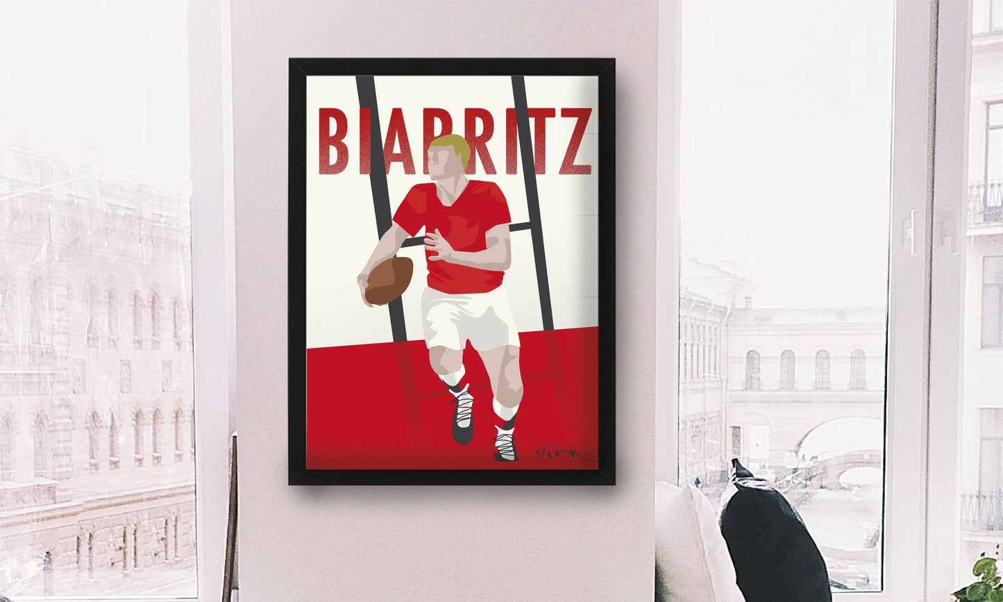 Plakat „Biarritz Rugby“.