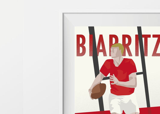 Plakat „Biarritz Rugby“.