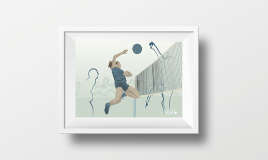 Volleyball-Poster „Der Volleyballspieler“