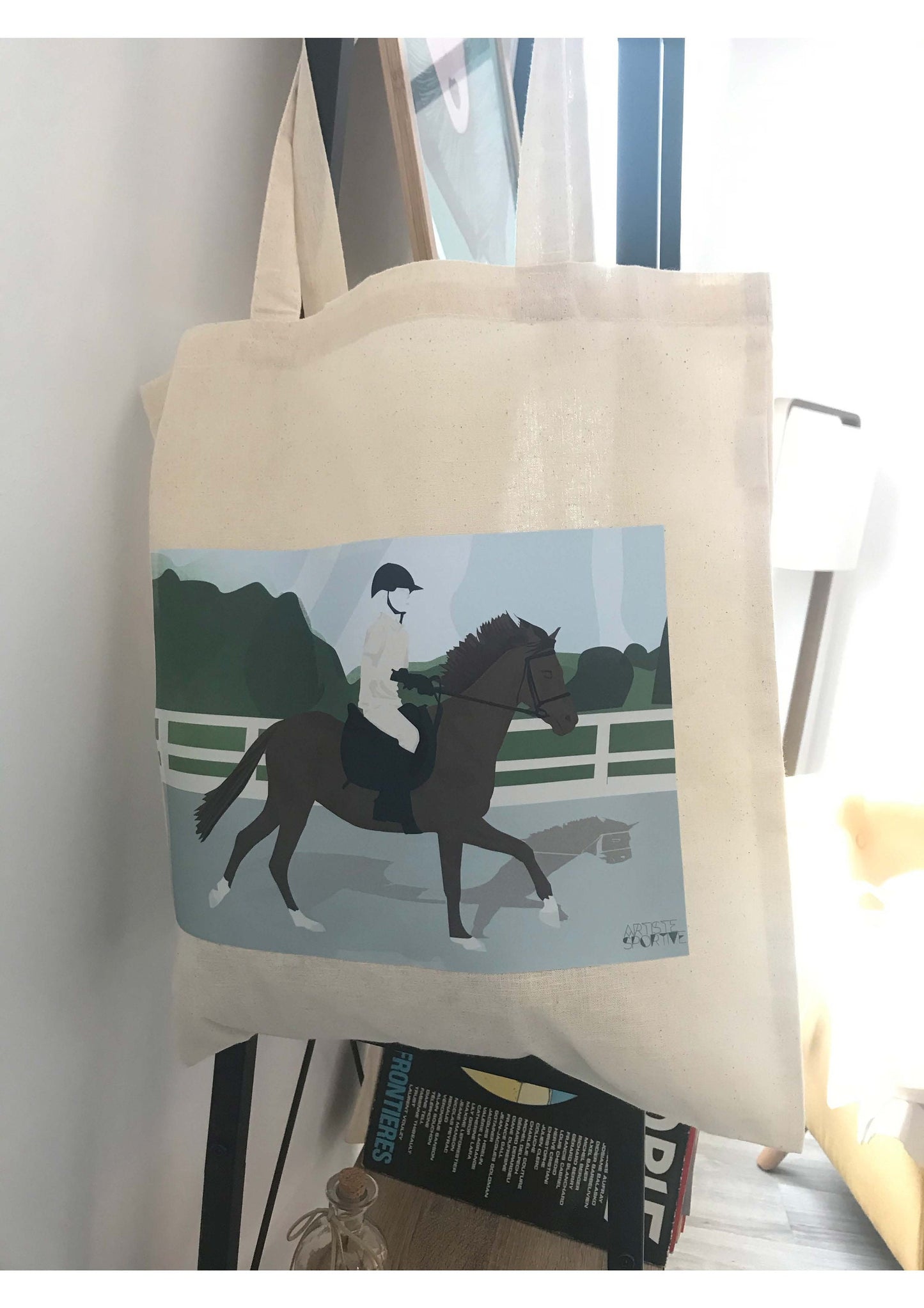 Tote bag ou sac d'équitation "Sur le cheval"