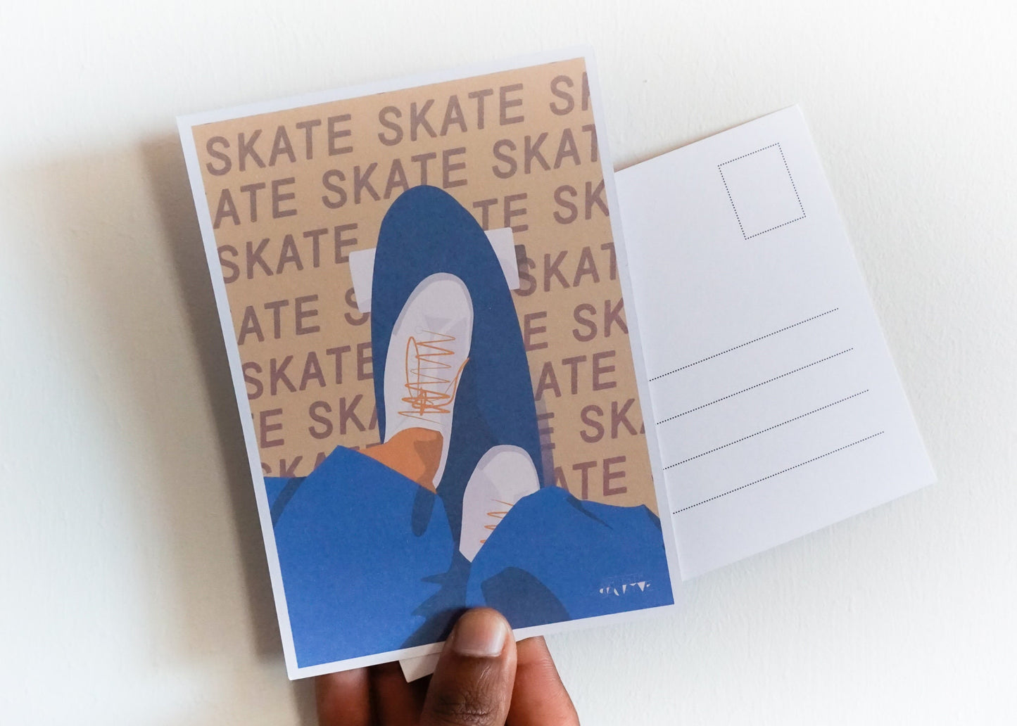 Yellow and Blue Skateboard Card | Skateboard Card | Sports Artist