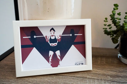 Weibliche Gewichtheben-Karte für Frauen-Crossfit-Geburtstagskarte oder Mädchen-Fitness-Weihnachtskarte für Crossfit-Trainer für Gewichtheben-Kunst-Grußkarte