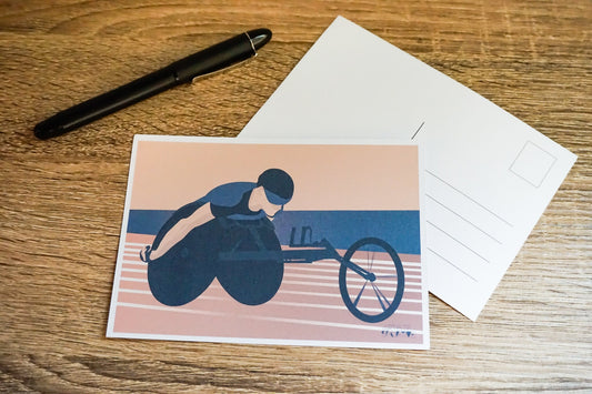 Wheelchair disabled or para athletics card for an athlete or athletics coach | Athletics card | Sports Artist