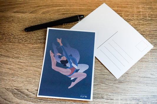 Carte de gymnastique bleue | Carte gymnastique | Artiste Sportive