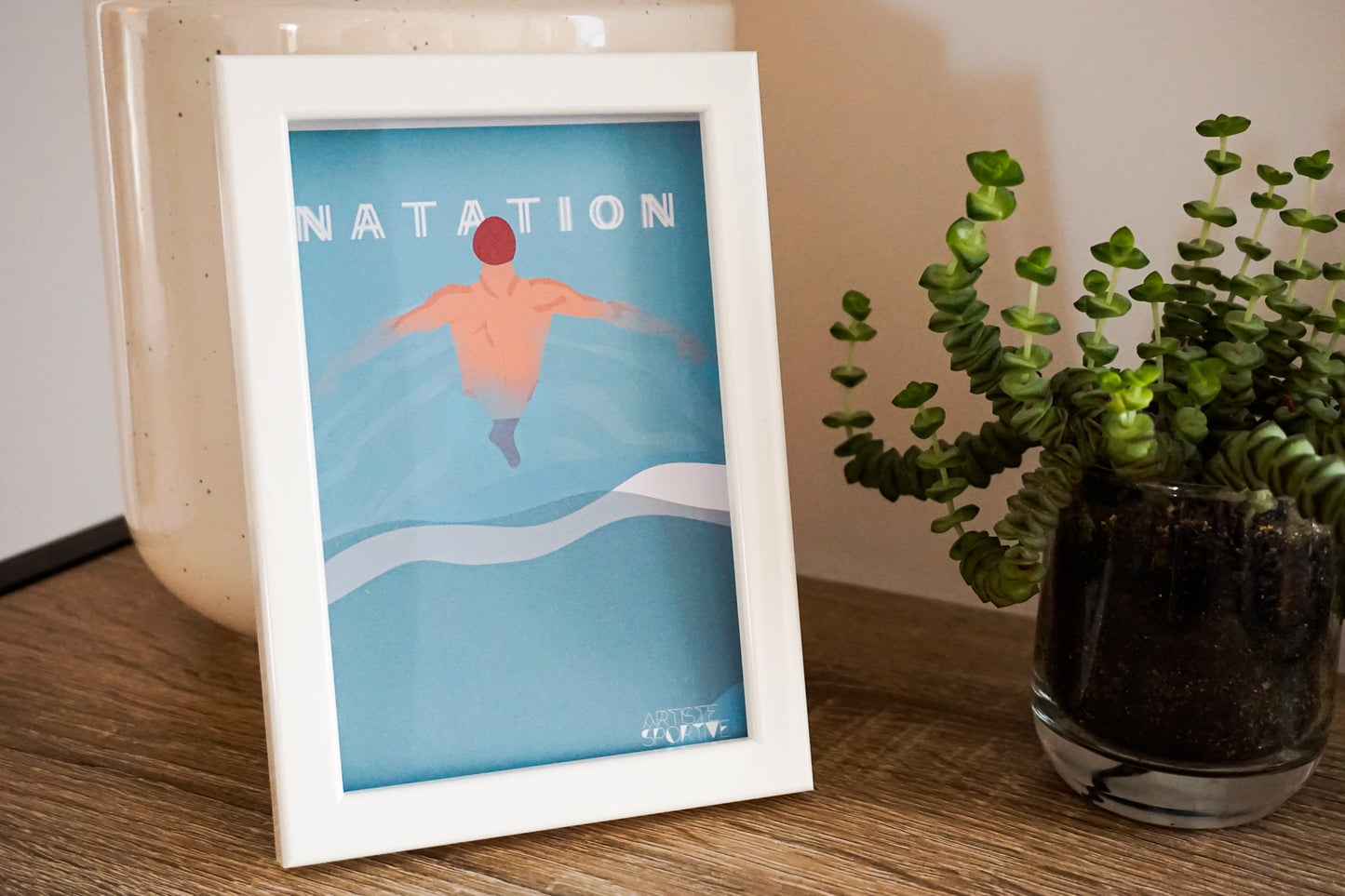 Carte de natation vintage | Carte natation | Artiste Sportive