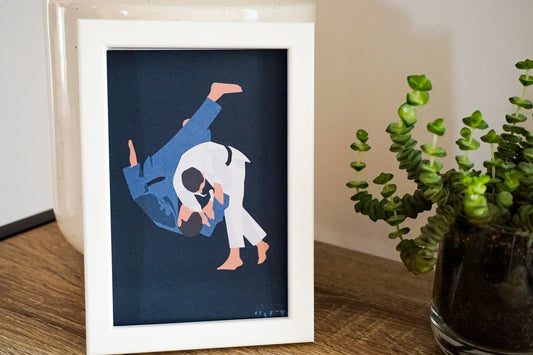 Blue Man Judo Card | Judo card | Sports Artist
