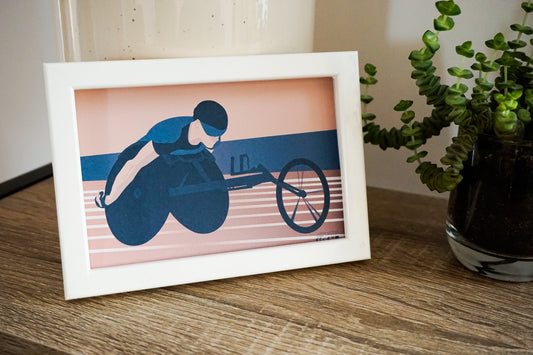 Wheelchair disabled or para athletics card for an athlete or athletics coach | Athletics card | Sports Artist