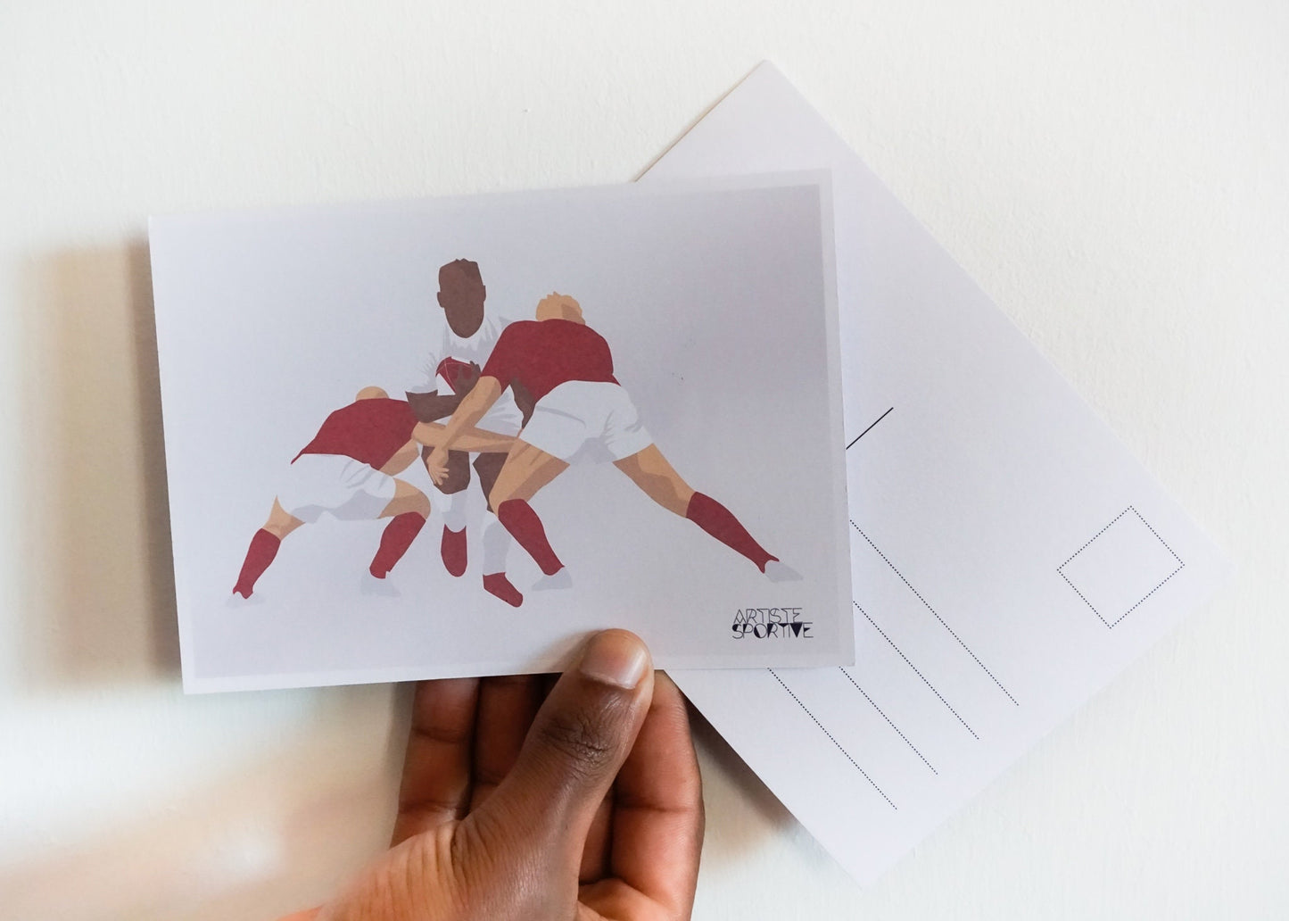 Red and White Rugby Card | rugby card | Sports Artist