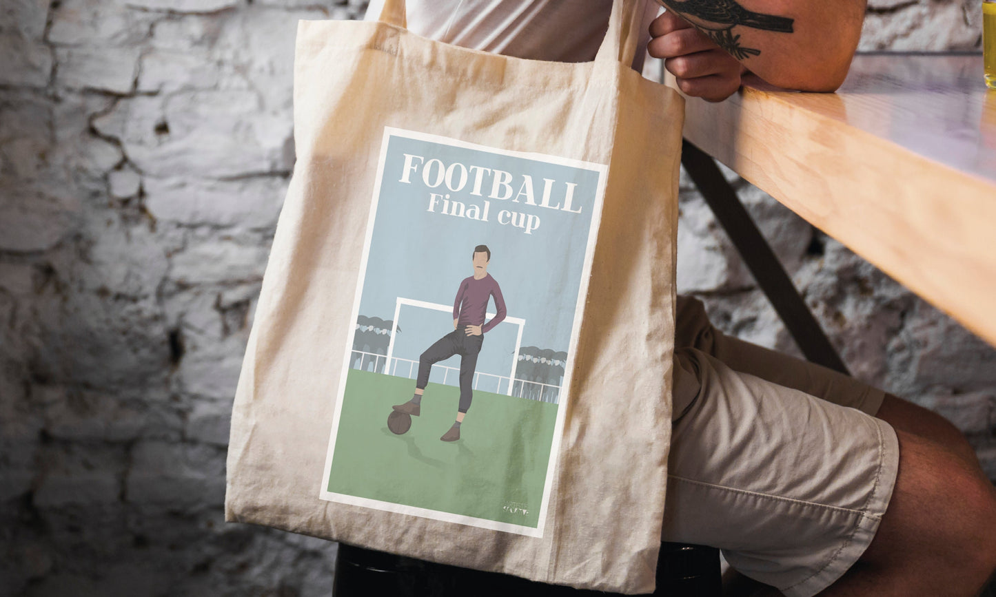 Tote bag or vintage football bag "The English Game"