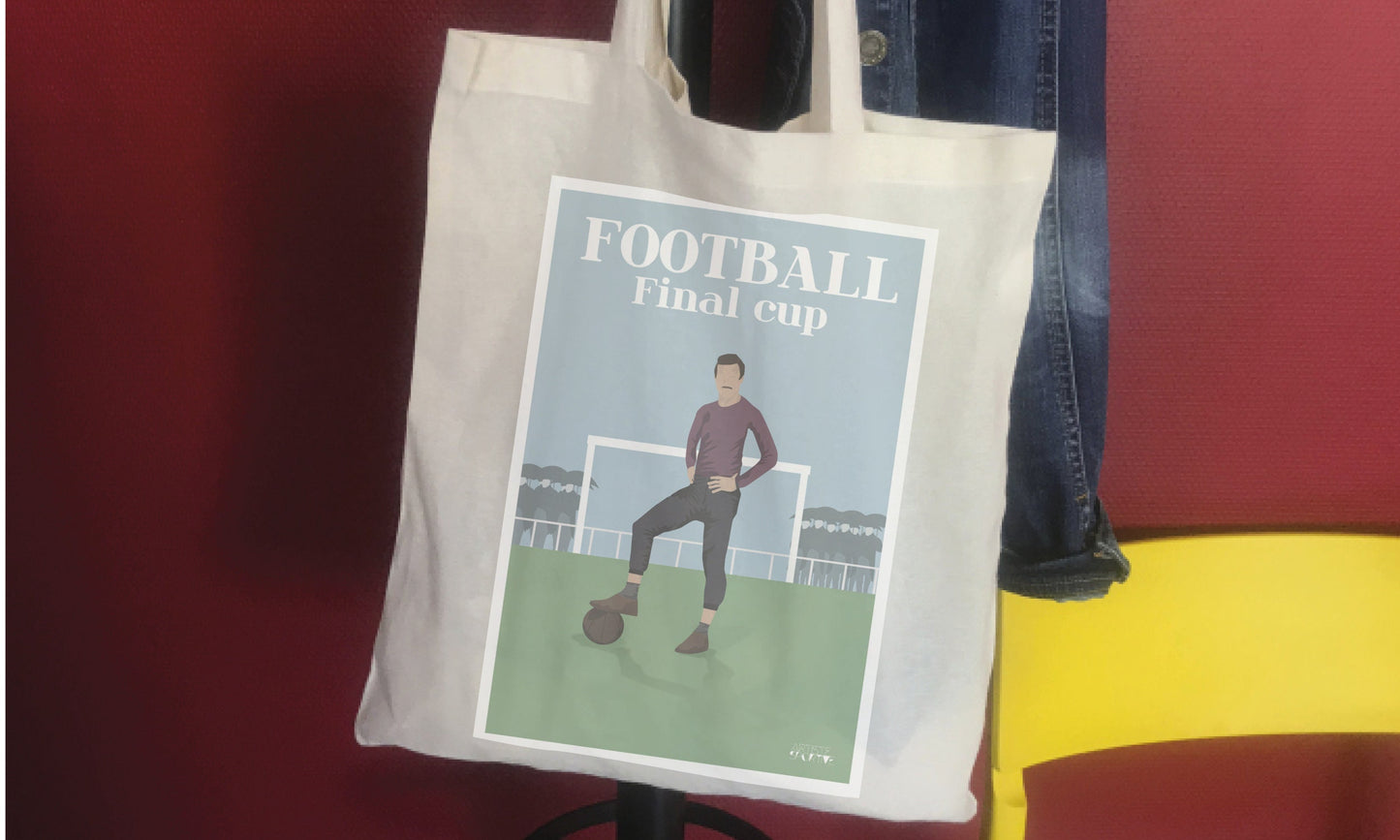 Tote bag or vintage football bag "The English Game"