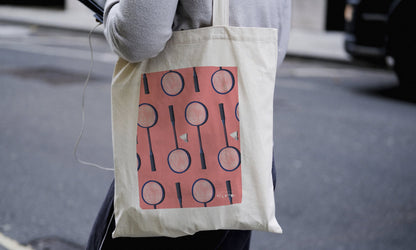 Tote bag ou sac " La raquette de badminton "