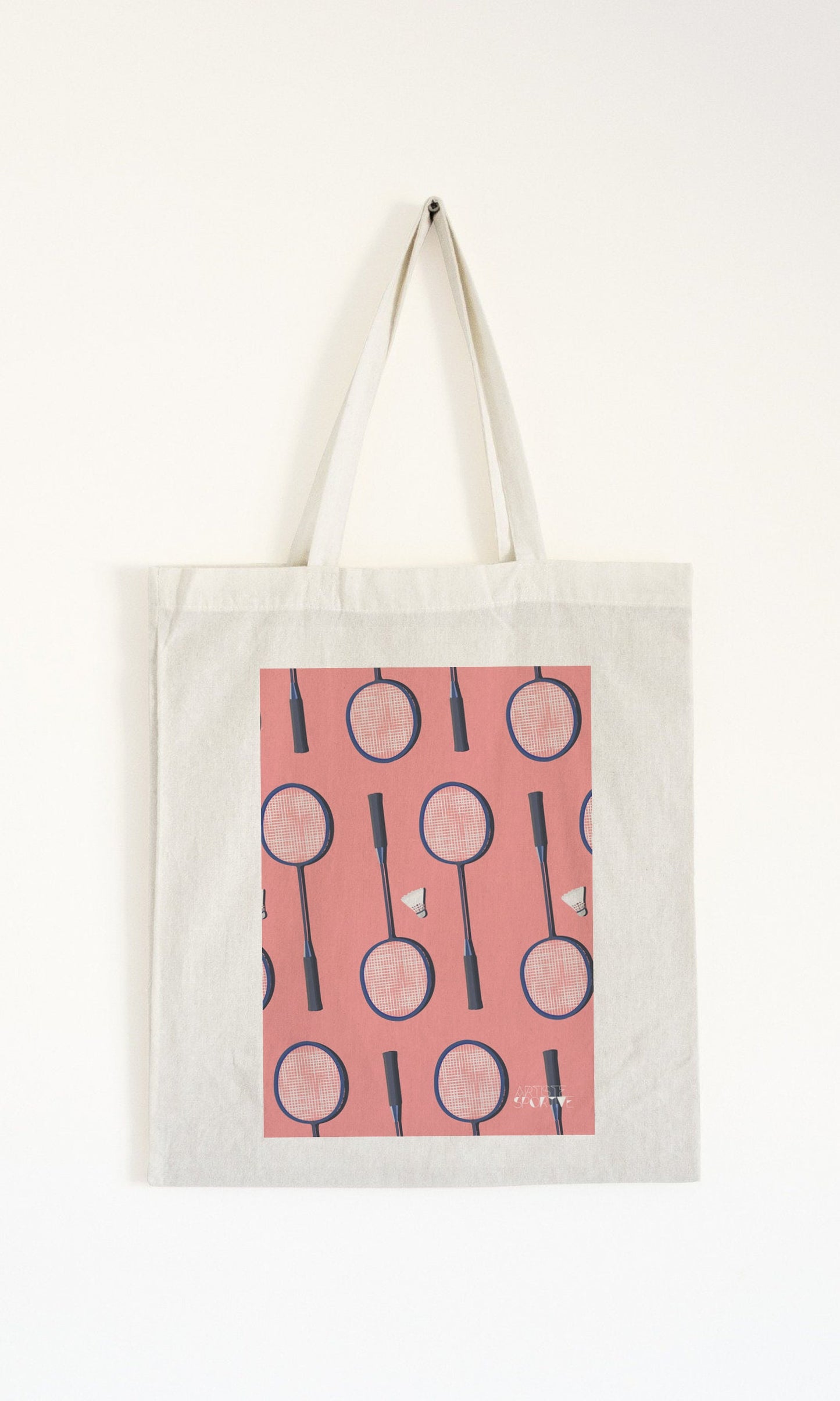 Tote bag or bag “The badminton racket”