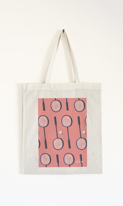 Tote bag or bag “The badminton racket”