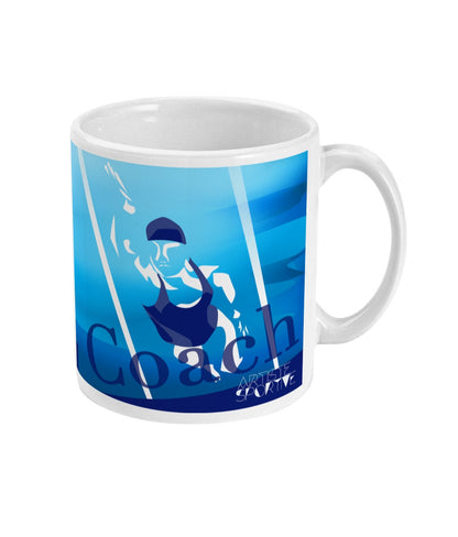 Tasse ou mug de natation "La femme qui nage" - Personnalisable