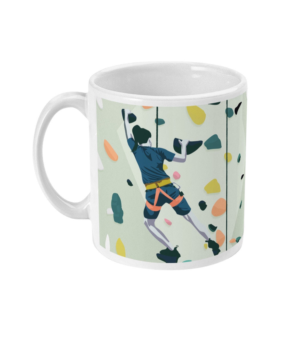 Climbing cup or mug "the woman who climbed" - Customizable