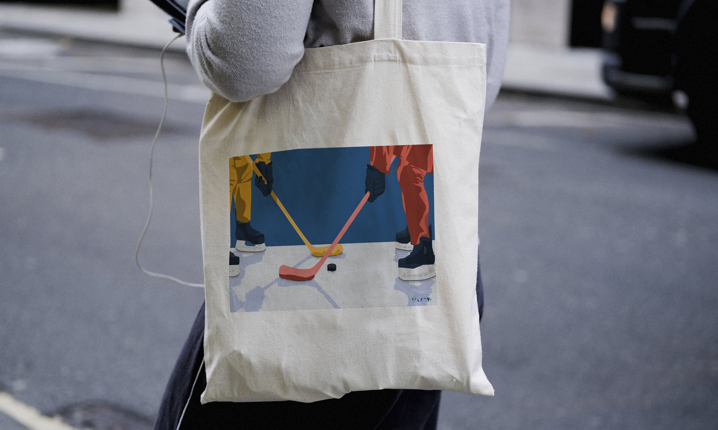 Tote bag ou sac "Hockey ça glisse"