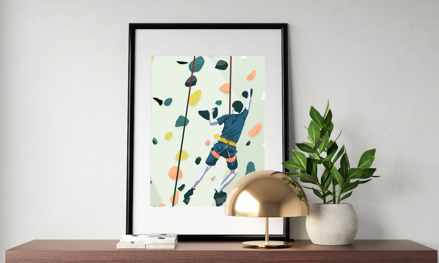 Climbing posters x 2 for women and men | Climbing poster | Sports Artist