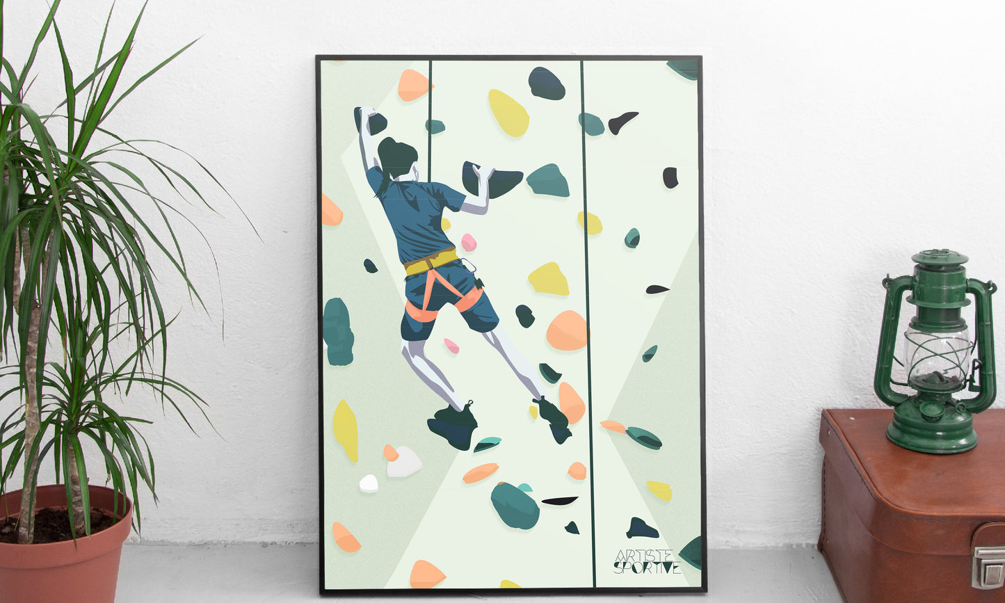 Climbing posters x 2 for women and men | Climbing poster | Sports Artist